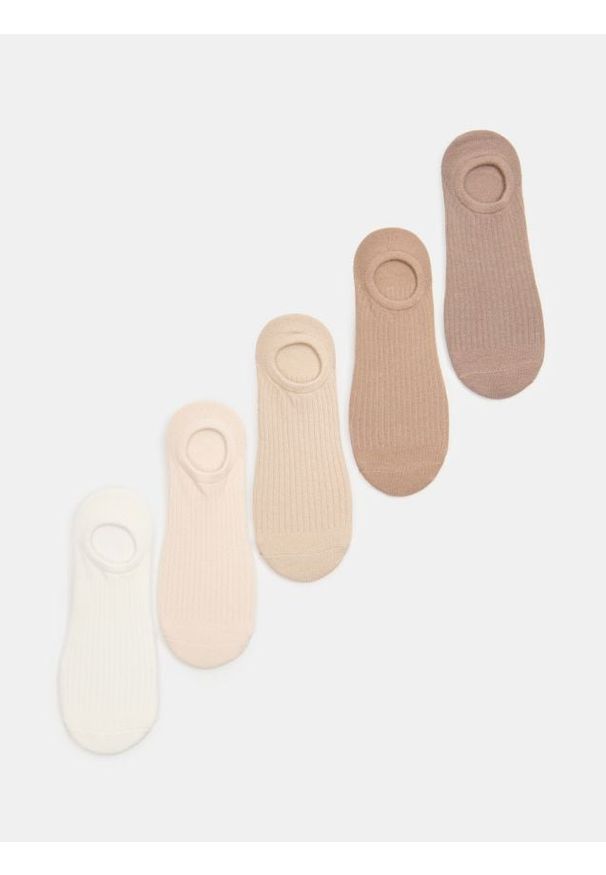 Sinsay - Skarpetki stopki 5 pack - beżowy. Kolor: beżowy