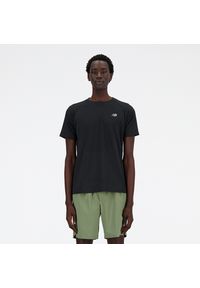 Koszulka męska New Balance MT41080BK – czarna. Kolor: czarny. Materiał: materiał, nylon, poliester. Sport: fitness #1