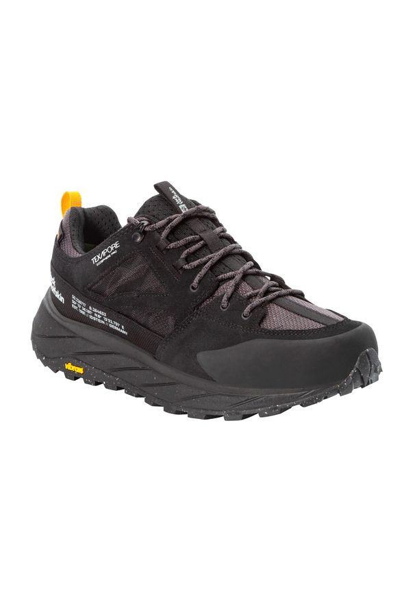 Buty trekkingowe męskie Jack Wolfskin Terraquest Texapore Low. Zapięcie: sznurówki. Kolor: czarny. Materiał: materiał, skóra. Szerokość cholewki: normalna