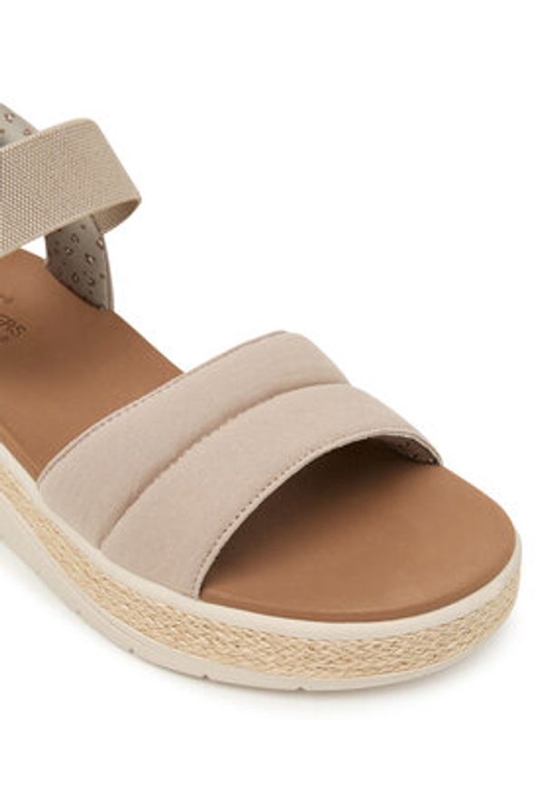 skechers - Skechers Sandały BOBS Sun Ray 114413/TPE Beżowy. Kolor: beżowy. Materiał: materiał
