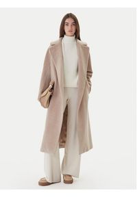 Weekend Max Mara Płaszcz wełniany Tempera 2525016082 Beżowy Regular Fit. Kolor: beżowy. Materiał: wełna #4