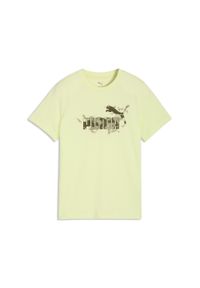 Puma - Młodzieżowa koszulka Essentials Camo PUMA. Kolor: zielony. Sport: joga i pilates #1