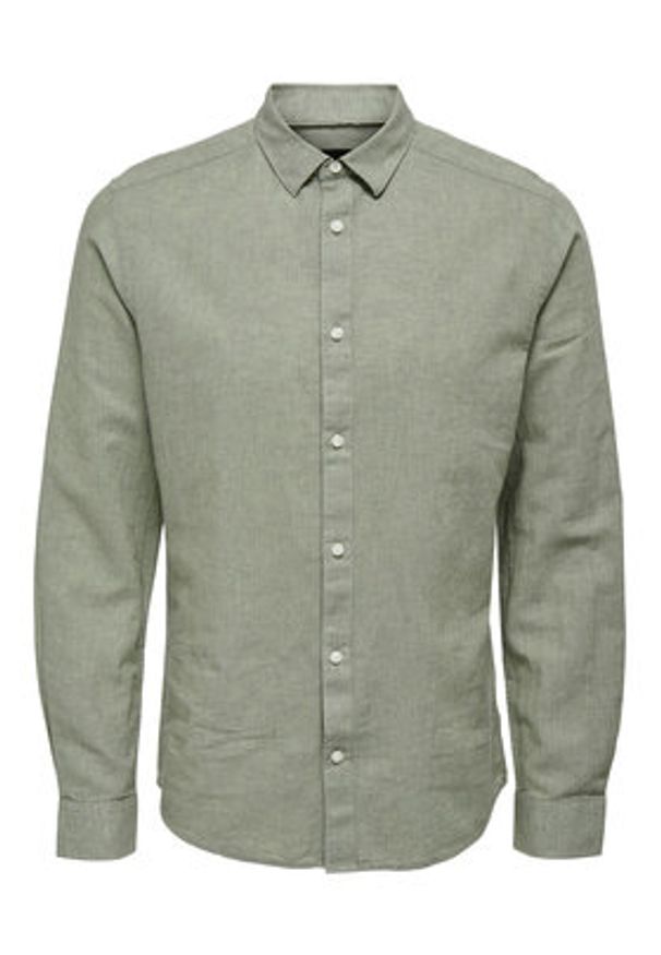 Only & Sons Koszula 22012321 Zielony Slim Fit. Kolor: zielony. Materiał: bawełna