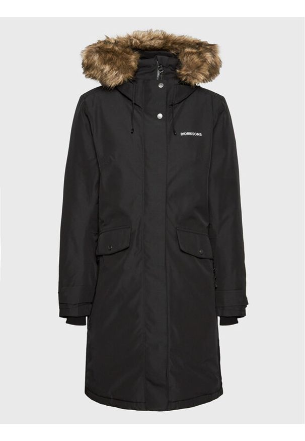 Didriksons Parka Erika 504303 Czarny Regular Fit. Kolor: czarny. Materiał: syntetyk