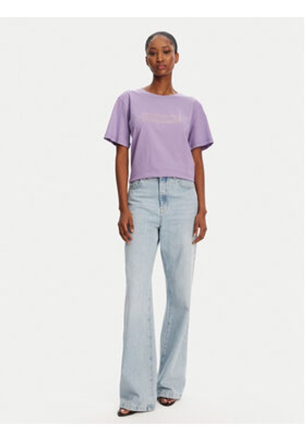 Patrizia Pepe T-Shirt 2M4422/J274-M531 Fioletowy Regular Fit. Kolor: fioletowy. Materiał: bawełna