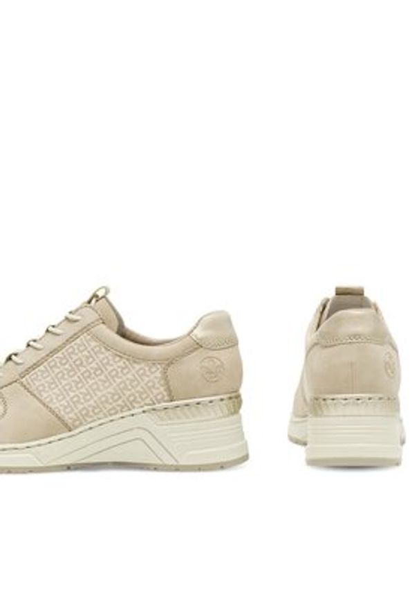 Rieker Sneakersy N4368-62 Beżowy. Kolor: beżowy. Materiał: skóra