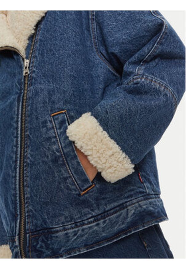 Levi's® Kurtka jeansowa Flight A9370-0001 Niebieski Relaxed Fit. Kolor: niebieski. Materiał: bawełna