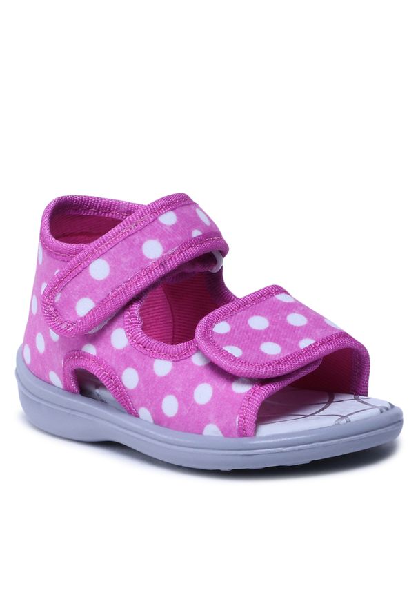 Kapcie MB - 2Pu26/12-28POIR Pink. Okazja: do domu. Kolor: różowy. Materiał: materiał