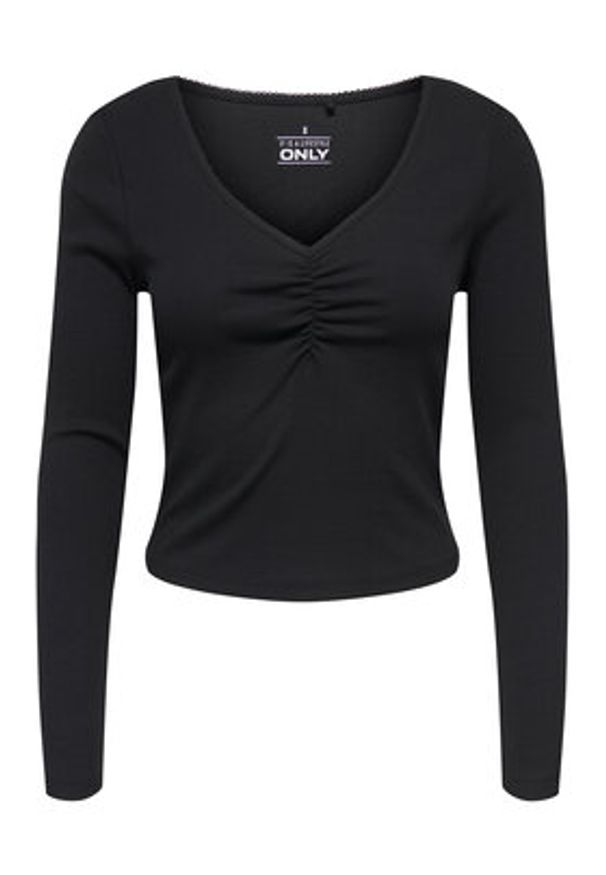 only - ONLY Bluzka Betty 15365756 Czarny Standard Fit. Kolor: czarny. Materiał: bawełna