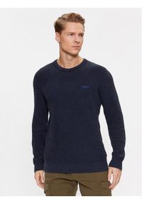 Aeronautica Militare Sweter 232MA1482L512 Granatowy Regular Fit. Kolor: niebieski. Materiał: bawełna