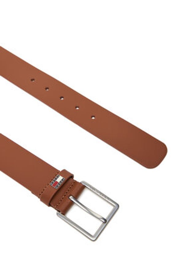 Tommy Jeans Pasek Męski Tjm Flag Leather 4.0 AM0AM13416 Brązowy. Kolor: brązowy. Materiał: skóra