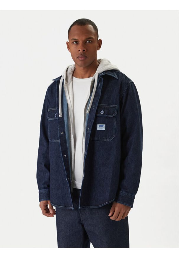 Hugo - HUGO Koszula jeansowa Ebolt 50556349 Granatowy Oversize. Kolor: niebieski. Materiał: bawełna