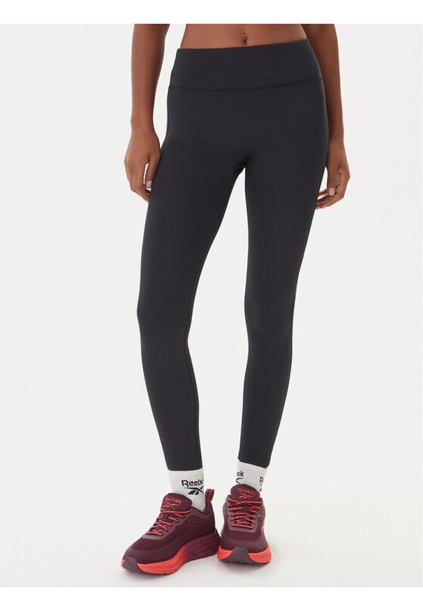 Reebok Legginsy RK25311CCW Czarny Slim Fit. Kolor: czarny. Materiał: syntetyk