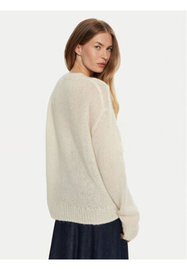 Munthe Sweter Tahlis 243160124370 Écru Loose Fit. Materiał: syntetyk