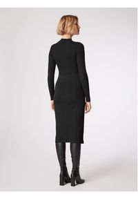 Simple Sukienka dzianinowa SUD507-01 Czarny Slim Fit. Kolor: czarny. Materiał: dzianina, syntetyk #4