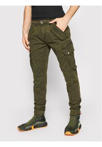 Alpha Industries Spodnie materiałowe Combat 126215 Zielony Slim Fit. Kolor: zielony. Materiał: materiał, bawełna