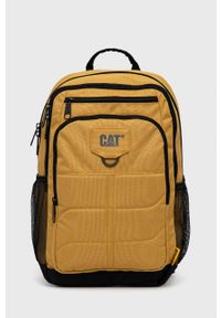 CATerpillar - Caterpillar plecak kolor żółty duży gładki. Kolor: żółty. Wzór: gładki