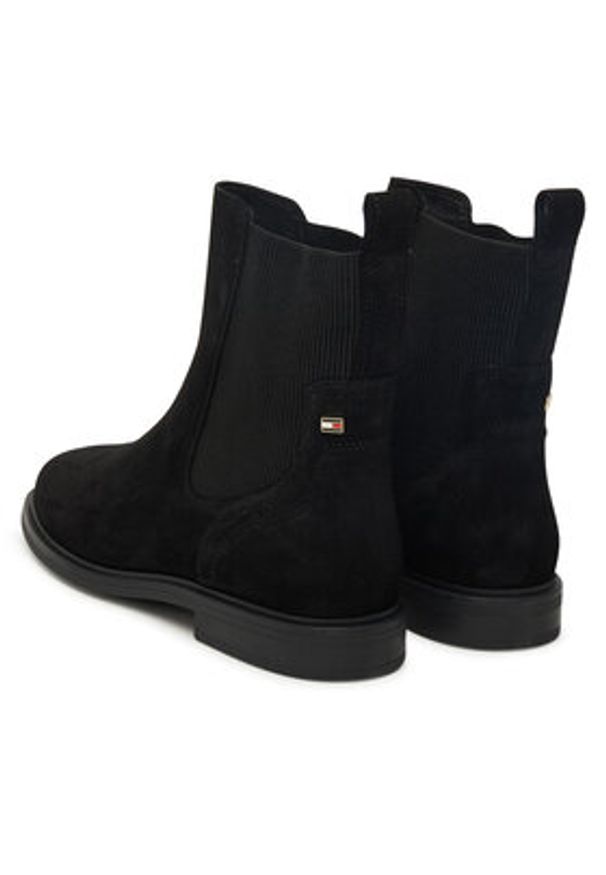 TOMMY HILFIGER - Tommy Hilfiger Sztyblety Flag Boot FW0FW08780 Czarny. Kolor: czarny. Materiał: zamsz, skóra