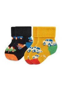 Happy-Socks - Happy Socks Zestaw 2 par wysokich skarpet dziecięcych KCAR45-9300 Kolorowy. Materiał: materiał. Wzór: kolorowy #1