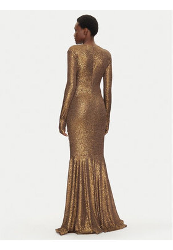 NORMA KAMALI Sukienka wieczorowa ST4243SQE38151 Złoty Slim Fit. Kolor: złoty. Materiał: syntetyk. Styl: wizytowy