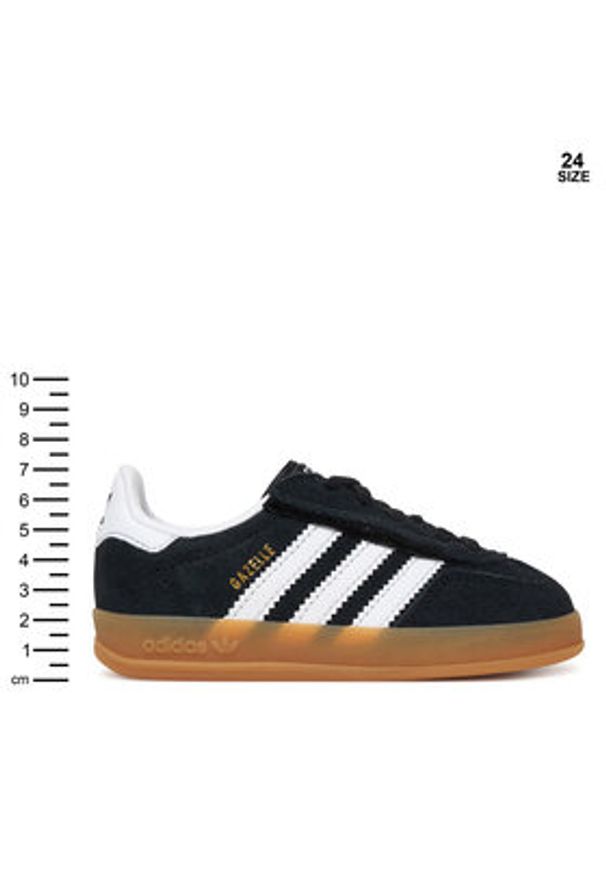 Adidas - adidas Sneakersy Gazelle Indoor Comfort Closure Elastic Lace IH9131 Czarny. Kolor: czarny. Materiał: skóra, zamsz. Model: Adidas Gazelle