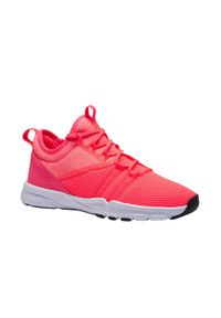 DOMYOS - Buty fitness Domyos 120 mid damskie. Kolor: różowy, wielokolorowy, czerwony. Szerokość cholewki: normalna. Sport: fitness #1
