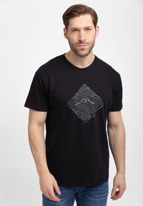 Volcano - Bawełniana koszulka, Comfort Fit, T-LIQUID. Okazja: na co dzień. Materiał: bawełna. Długość rękawa: krótki rękaw. Długość: krótkie. Wzór: nadruk. Styl: casual