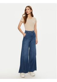 Guess T-Shirt W5RI11 J1314 Beżowy Regular Fit. Kolor: beżowy. Materiał: bawełna #4