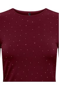 only - ONLY Bluzka Zita 15358986 Bordowy Regular Fit. Kolor: czerwony. Materiał: syntetyk #2