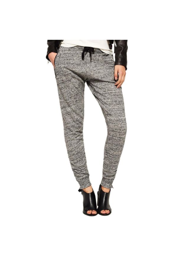 Spodnie turystyczne damskie Superdry Luxe Fashion dresowe. Kolor: szary. Materiał: bawełna, wiskoza, poliester