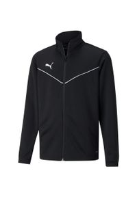 Bluza dla dzieci Puma teamRISE Training Poly Jacket Jr czarna. Kolor: czarny, biały, wielokolorowy. Sport: piłka nożna
