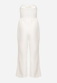 Born2be - Biały Kombinezon bez Rękawów z Dużą Kwiatową Aplikacją i Kieszeniami Talemia. Okazja: na imprezę. Kolor: biały. Długość rękawa: bez rękawów. Wzór: aplikacja, kwiaty. Styl: elegancki #2