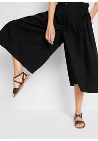 Spodnie culotte z szerokimi nogawkami, TENCEL™ Lyocell bonprix czarny. Kolor: czarny. Materiał: lyocell #3