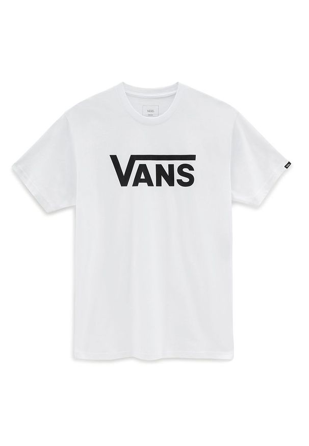 Koszulka Vans T-shirt Classic VN000GGGYB21 - biała. Kolor: biały. Materiał: bawełna. Długość rękawa: krótki rękaw. Długość: krótkie. Wzór: aplikacja. Sezon: lato