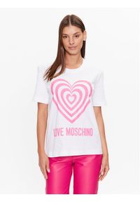 Love Moschino - LOVE MOSCHINO T-Shirt W4H0637M 3876 Biały Regular Fit. Kolor: biały. Materiał: bawełna #1