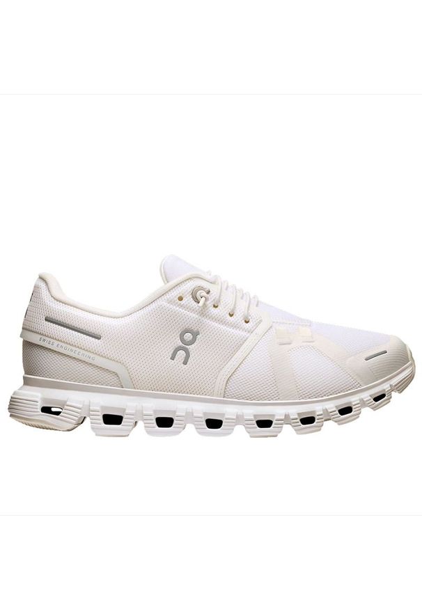 Buty damskie On Running Cloud 6 3WF10061200 - białe. Kolor: biały. Materiał: syntetyk, materiał. Szerokość cholewki: normalna. Sport: bieganie