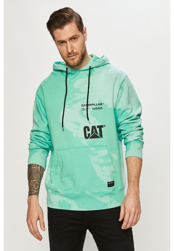 CATerpillar - Caterpillar - Bluza bawełniana. Okazja: na co dzień. Kolor: turkusowy. Materiał: bawełna. Styl: casual