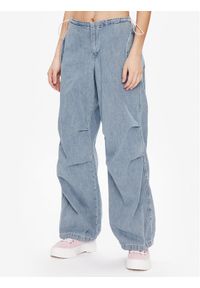 BDG Urban Outfitters Spodnie materiałowe BDG BAGGY CARGO BLEACH 76473677 Granatowy Relaxed Fit. Kolor: niebieski. Materiał: materiał, bawełna #1