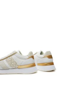 TOMMY HILFIGER - Tommy Hilfiger Sneakersy Lux Monogram Runner FW0FW08387 Biały. Kolor: biały. Materiał: skóra #7