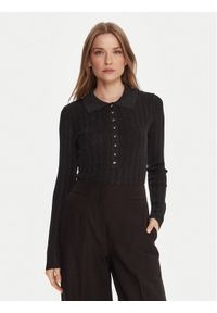 Gaudi Sweter 521FD53034 Czarny Slim Fit. Kolor: czarny. Materiał: syntetyk