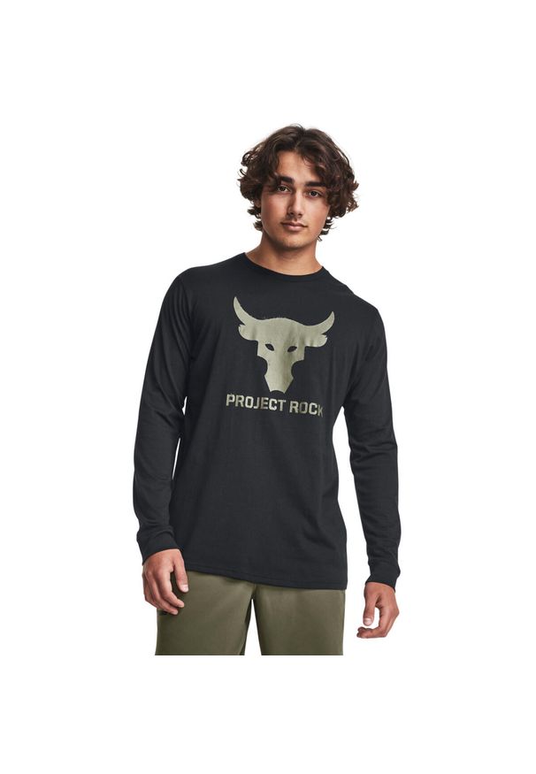 Bluza Under Armour Project Rock Brahma Bull Long Sleeve, Mężczyźni. Kolor: czarny. Materiał: materiał, bawełna. Długość rękawa: długi rękaw. Sport: fitness