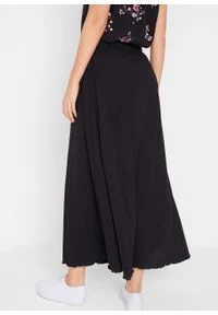 Długa spódnica z dżerseju bonprix czarny. Kolor: czarny. Materiał: jersey. Długość: długie #2