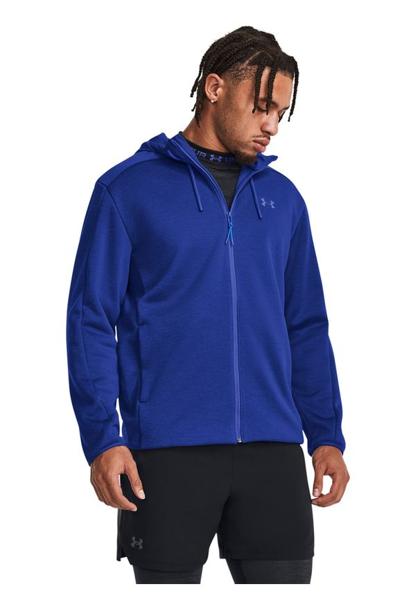 Kurtka treningowa męska Under Armour ESSENTIAL SWACKET - niebieska. Kolor: niebieski. Materiał: materiał, poliester