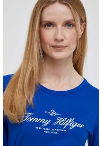 TOMMY HILFIGER - Tommy Hilfiger longsleeve bawełniany kolor granatowy. Kolor: niebieski. Materiał: bawełna. Długość rękawa: długi rękaw #2