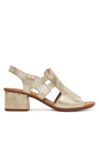 Rieker Sandały 64665-60 Złoty. Kolor: złoty. Materiał: materiał #1