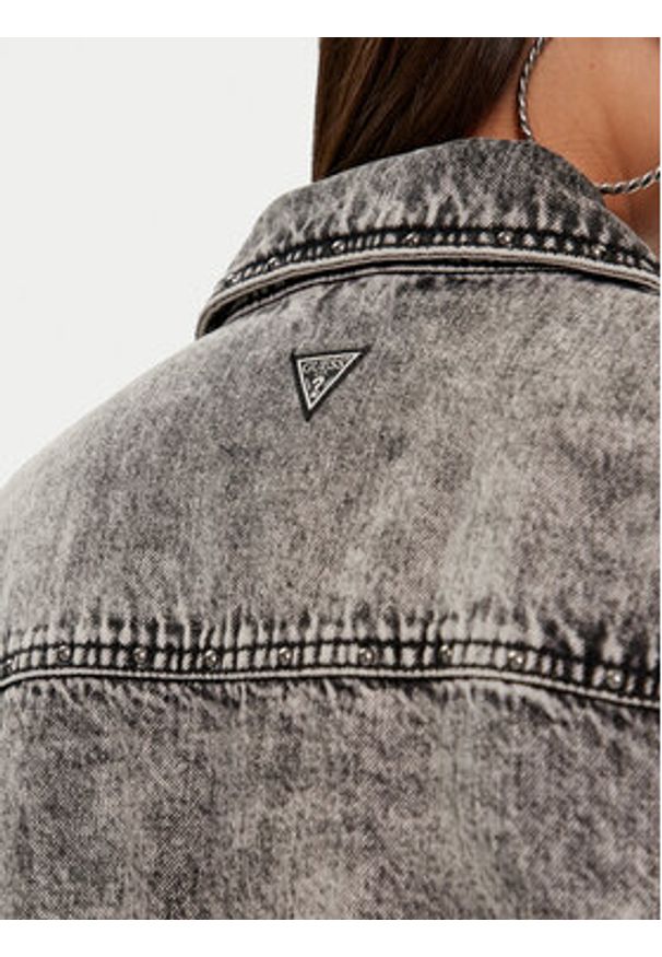 Guess Kurtka jeansowa Clarette W4RN62 D56B3 Szary Regular Fit. Kolor: szary. Materiał: bawełna, jeans
