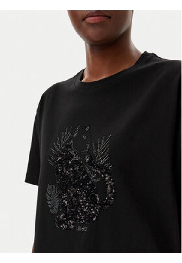 Liu Jo T-Shirt WA5230 JS904 Czarny Regular Fit. Kolor: czarny. Materiał: bawełna