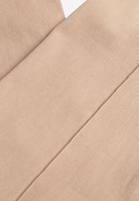 Renee - Beżowe Bawełniane Jeansy High Waist Wide Leg z Pionowymi Przeszyciami Ethemithea. Stan: podwyższony. Kolor: beżowy. Styl: rockowy #4