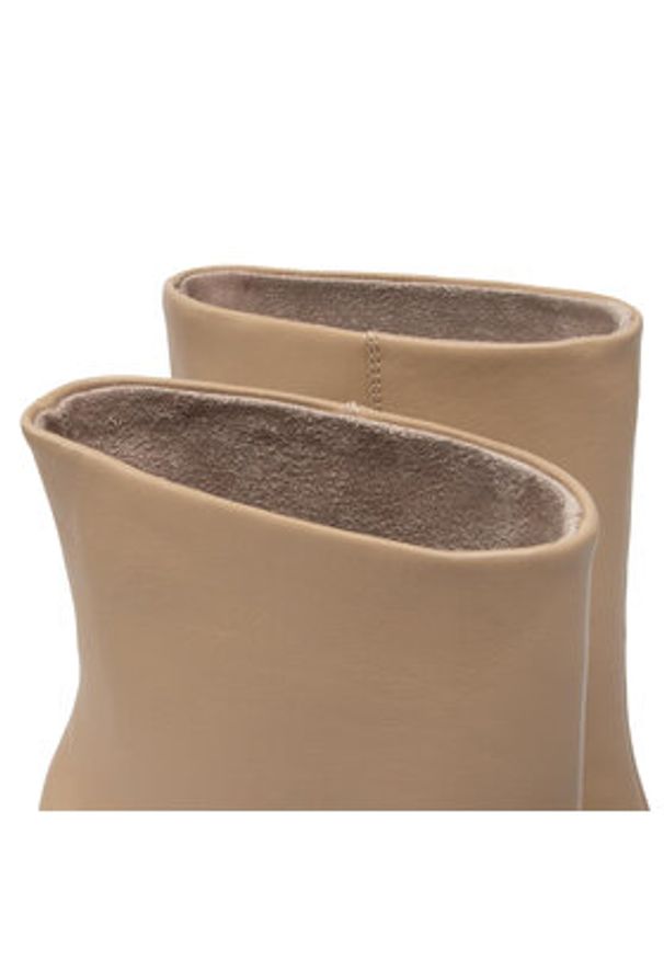 Simple Botki SL-44-02-000112 Beżowy. Kolor: beżowy. Materiał: skóra