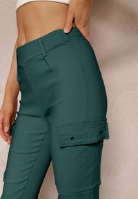 Renee - Ciemnozielone Spodnie Bojówki z Kieszeniami Taheya. Okazja: na co dzień. Kolor: zielony. Styl: casual, elegancki #5